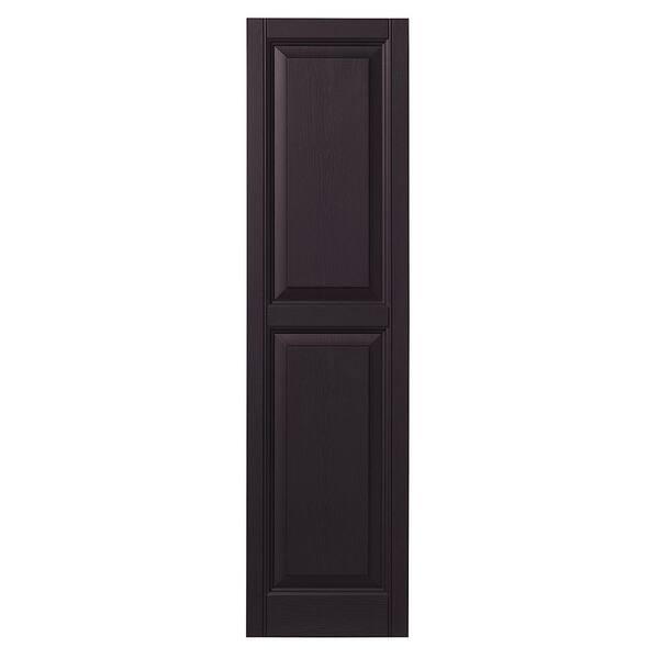 Ply Gem 12 in. x 51 in. Raised Panel Polypropylene Shutters Pair in Dark Berry