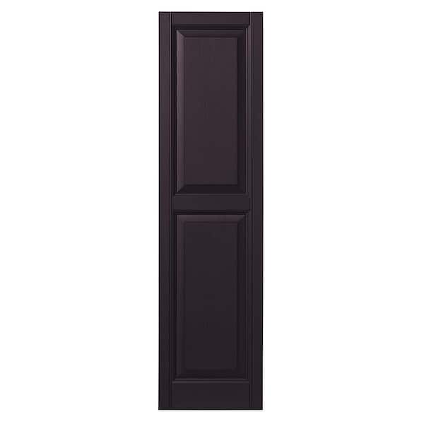 Ply Gem 12 in. x 67 in. Raised Panel Polypropylene Shutters Pair in Dark Berry