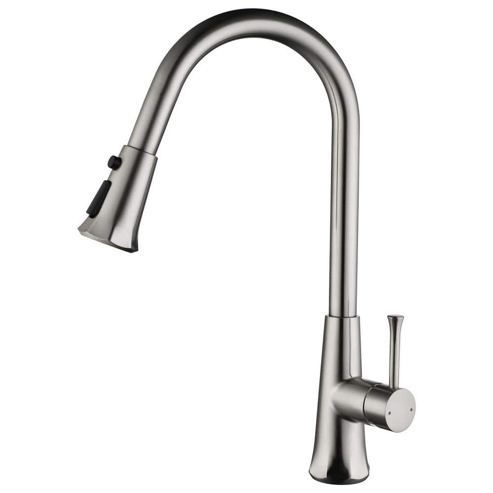 ELLO&ALLO SingleHandle PullOut Sprayer Kitchen Faucet in Brushed Nickel EKFN101 The Home Depot