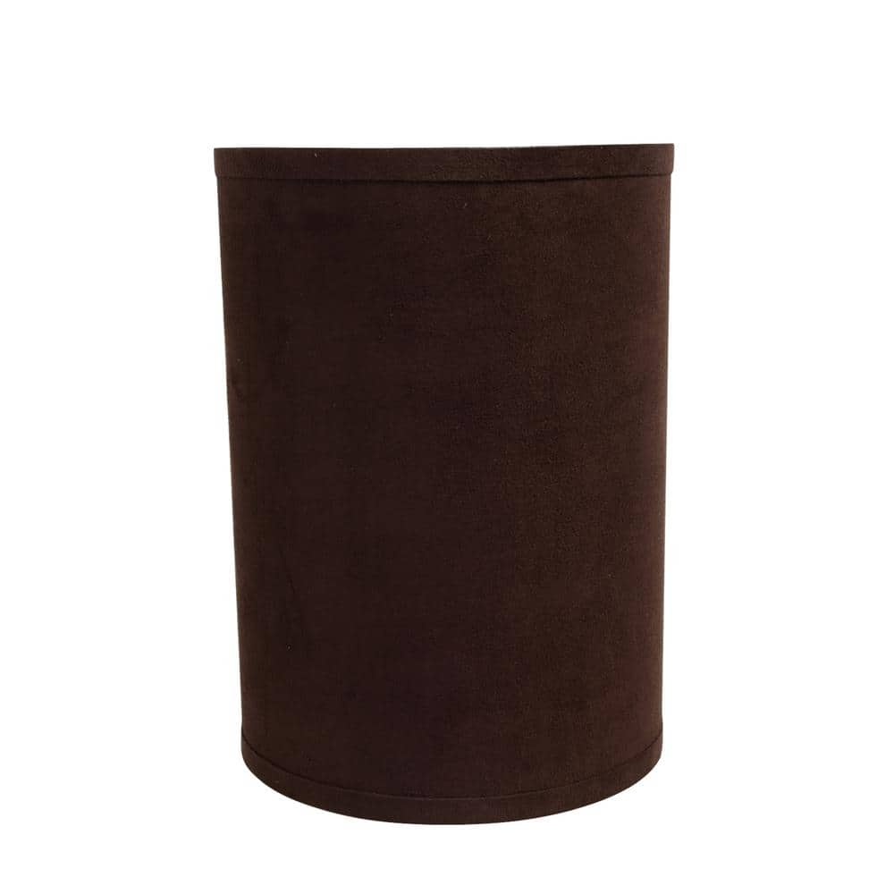 Aspen Creative 31018 Transitional Hardback Drum (Cylinder) Shape Spider Construction Lamp Shade in Dark Brown  8  wide (8  x 8  x 11 )(shade only)