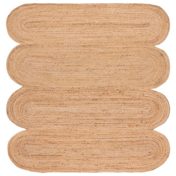 Natural Fiber 6 ft. x 6 ft. Natural Woven Gradient Square Area Rug