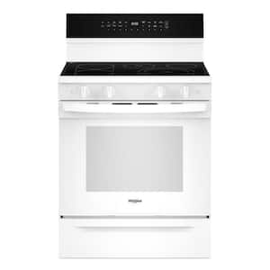 30 in. 5 Element Freestanding Electric Range in White with Air Cooking Technology