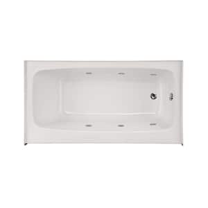 Trenton 53 in. Acrylic Rectangular Alcove Right Hand Drain Whirlpool Bathtub in White