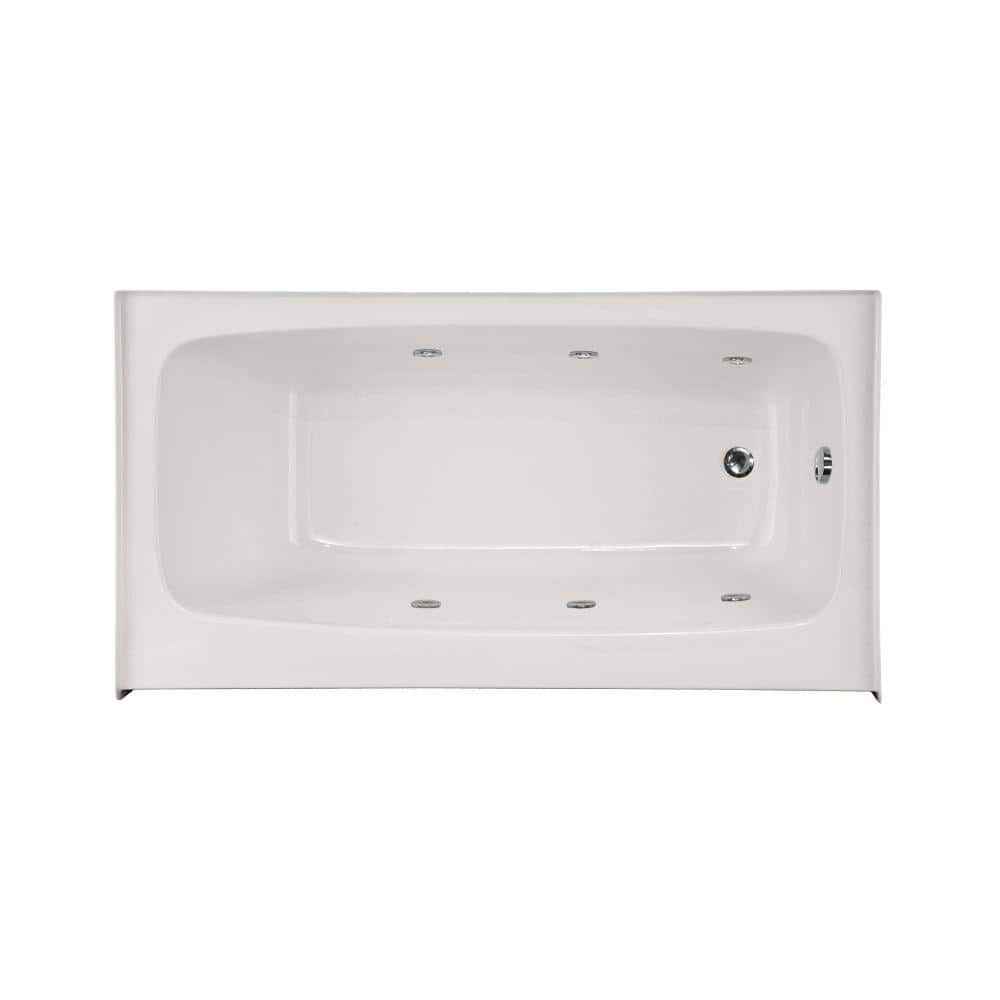 Hydro Systems Trenton 53 In. Acrylic Rectangular Alcove Whirlpool Bathtub In White-Tnt5436Awpw - The Home Depot