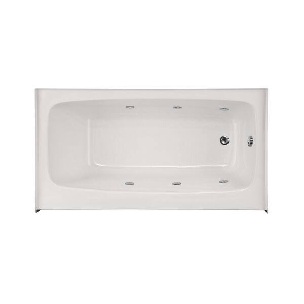 Hydro Systems Trenton 53 In. Acrylic Rectangular Alcove Whirlpool Bathtub In White-Tnt5436Awpw - The Home Depot