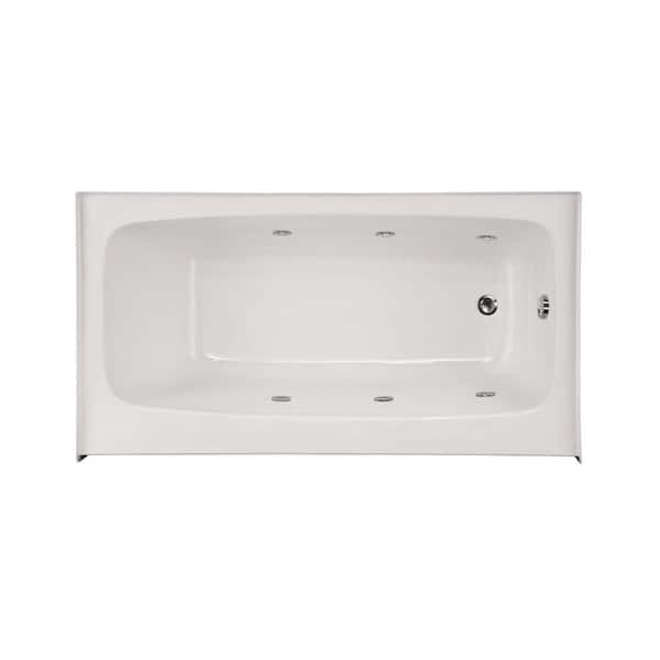 Hydro Systems Trenton 66 in. Acrylic Rectangular Right Hand Alcove Whirlpool Bathtub in White