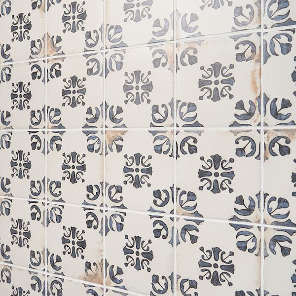 Ivy Hill Tile Sienna Terracotta Bell Blue 8.85 in. x 8.85 in
