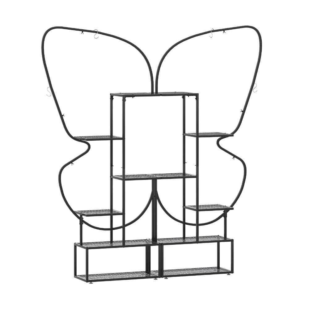 6-Tier Metal Plant Stand with Hanging Hooks, Butterfly-Shaped Multi-Level Plant Display Rack price history on PriceWatchPro