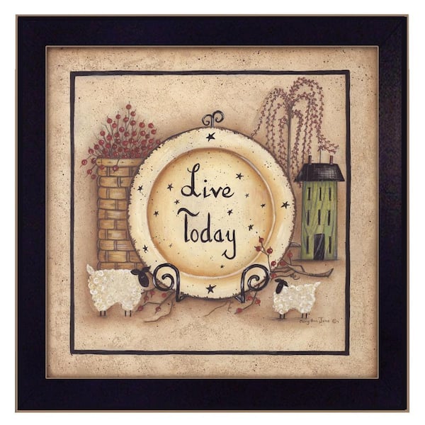 HomeRoots Charlie Live Today 1-Piece Framed Wall Art 14 in. x 14 in.