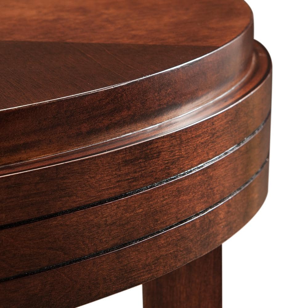 Chocolate Cherry Oval End Table with Lower Shelf