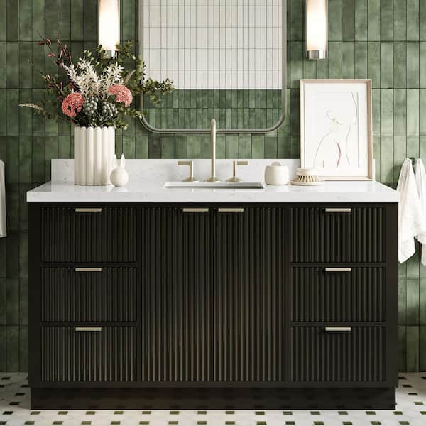 ARIEL Milan 60 in. Single Sink Freestanding Bathroom Vanity in