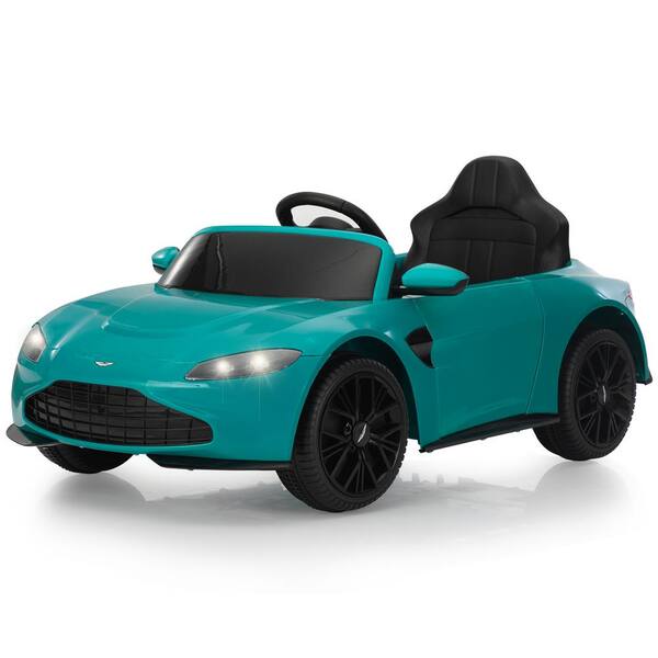 12-Volt Kids Ride on Toy Car Electric Car Licensed Aston Martin with Remote Control and LED Lights, Blue