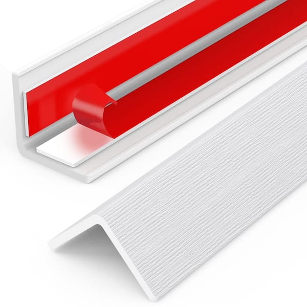 1.625 in. x 4 ft. PVC Drywall Corner Bead, Self Adhesive Corner Guards for Walls (4-Pack), Corner Guards for Walls