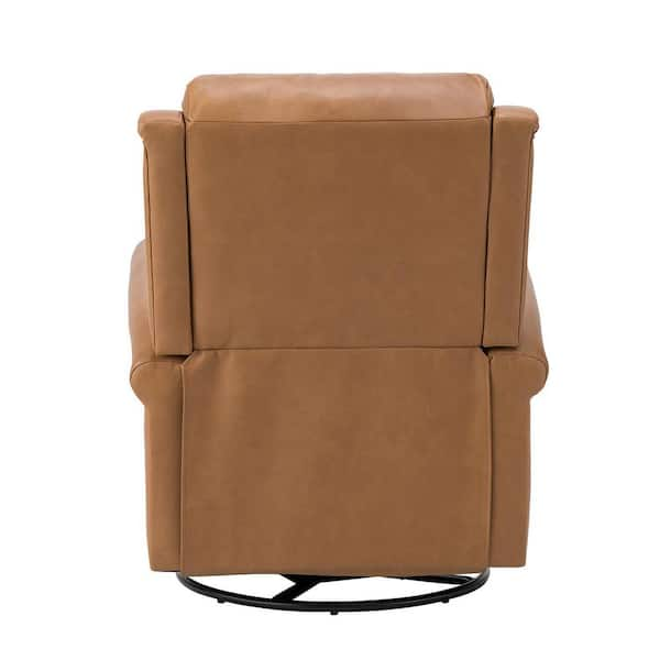 JAYDEN CREATION Joseph Genuine BEIGE Leather Swivel Manual