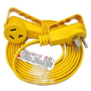 15 ft. 10/3 Indoor/Outdoor 30 Amp 3-Prong NEMA 10-30 Flat Dryer Extension Cord with Handle (10-30P to 10-30R), Yellow