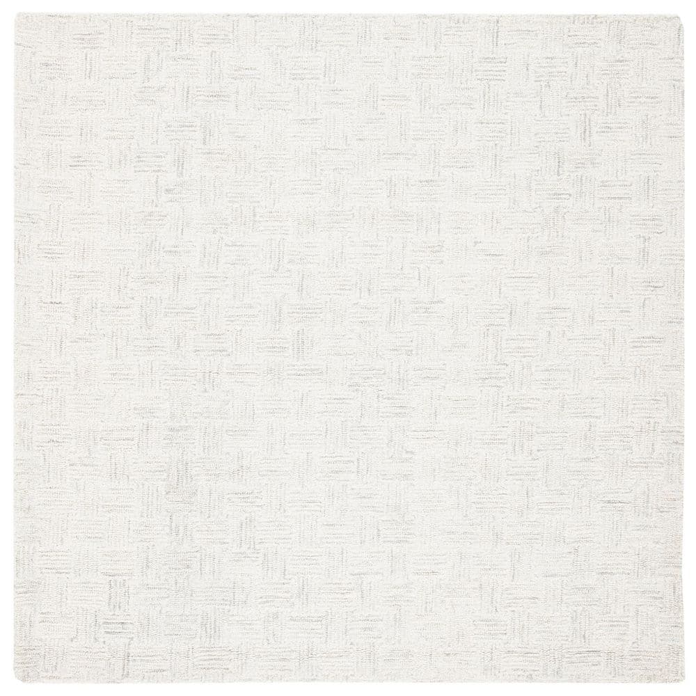 Ivory Wool Elegance 5' Square Tufted Area Rug