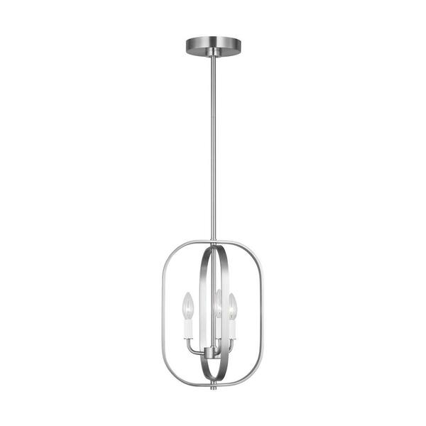 Generation Lighting - Loretto 3-Light Brushed Nickel Transitional Dimmable Lantern Chandelier