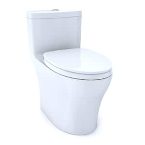 Aquia IV 1-Piece 0.8/1.28 GPF Dual Flush Elongated ADA Comfort Height Toilet in Cotton White, SoftClose Seat Included