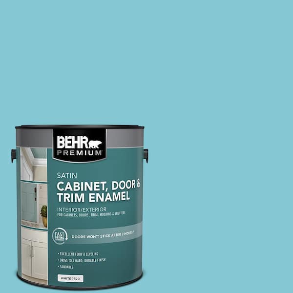 BEHR PREMIUM 1 gal. #MQ4-50 Not a Cloud in Sight Satin Enamel Interior/Exterior Cabinet, Door & Trim Paint