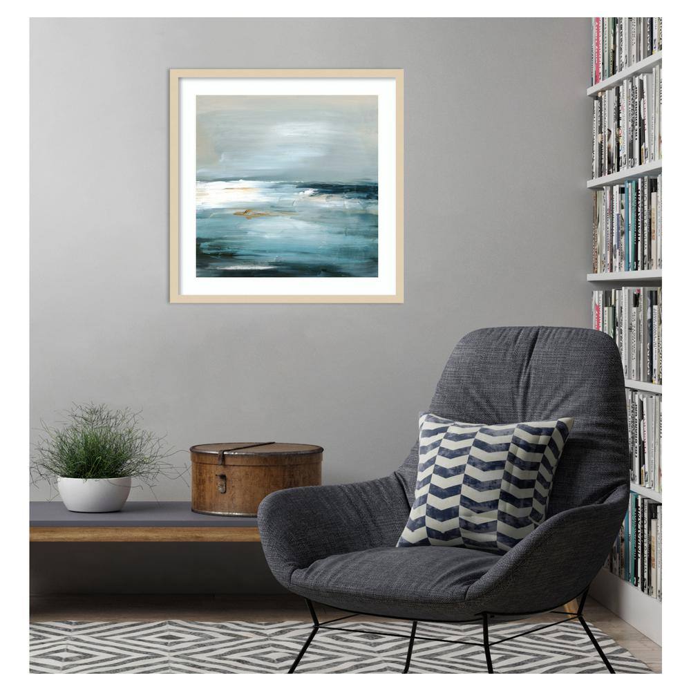 Be Bold II Abstract Seascape Blue and White Framed Print