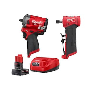 Milwaukee M12 FUEL 12V Lithium-Ion Brushless Cordless Stubby 3/8 in. Impact  Wrench and Ratchet Kit (Tool-Only Kit) 2554-20-2557-20 - The Home Depot
