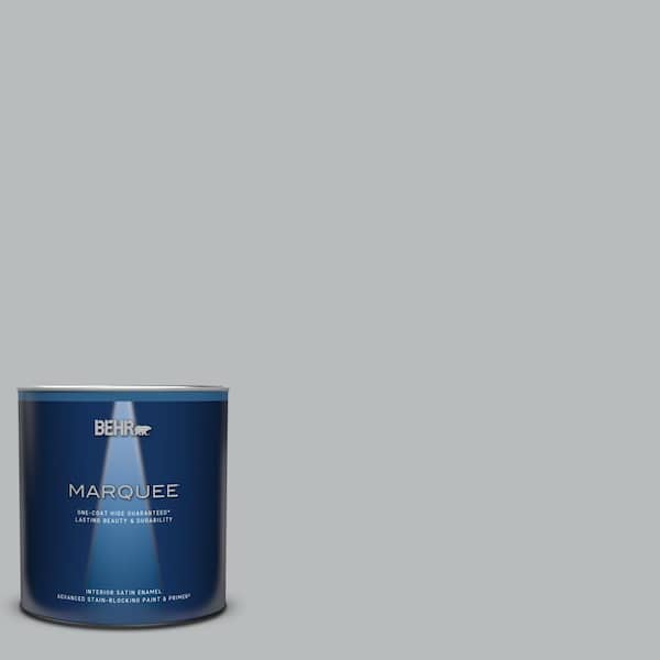 BEHR MARQUEE 1 qt. #PPU18-05 French Silver One-Coat Hide Satin