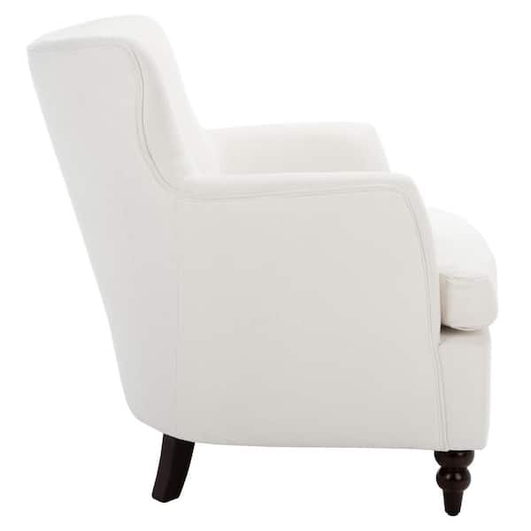 white upholstered accent chair