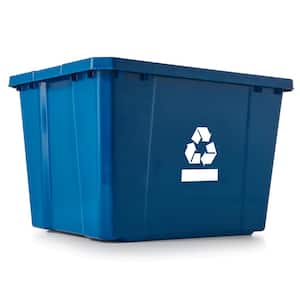 Medium Sized Plastic Curbside 17 Gal. Indoor Home Recycling Bin in Blue