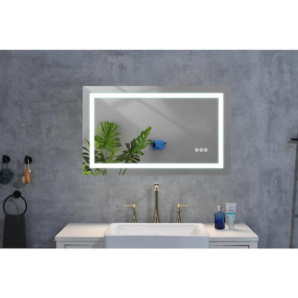 40 In W X 24 In H Rectangular Framed Wall Mounted Bathroom Vanity   White Vanity Mirrors Lm W1272120027 64 600 