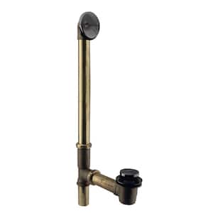 22 in. 17 Gauge Brass Tip-Toe Drain Waste and Overflow in Oil Rubbed Bronze