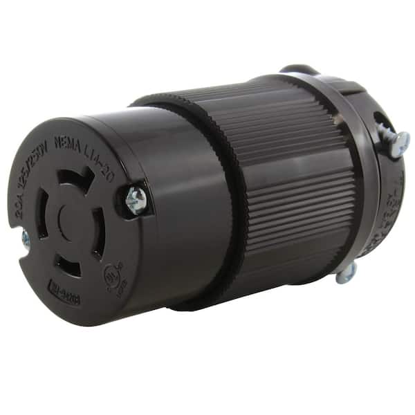 AC WORKS NEMA 20 Amp 125/250-Volt 4-Prong Locking Female Connector UL C-UL Approval