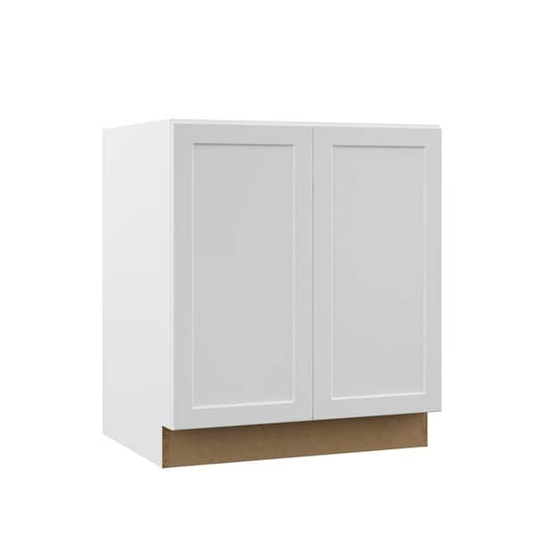 Hampton Bay Designer Series Melvern Assembled 30x34.5x23.75 in. Full Height Door Base Kitchen Cabinet in White