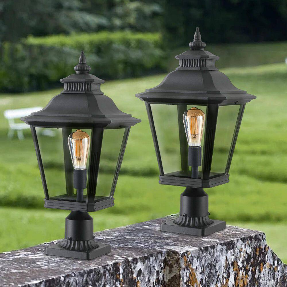 20. 8in 1-Light Black Aluminum Hardwired Outdoor Weather Resistant Pier Mount Light with No Bulb Included(2-Pack) price history on PriceWatchPro
