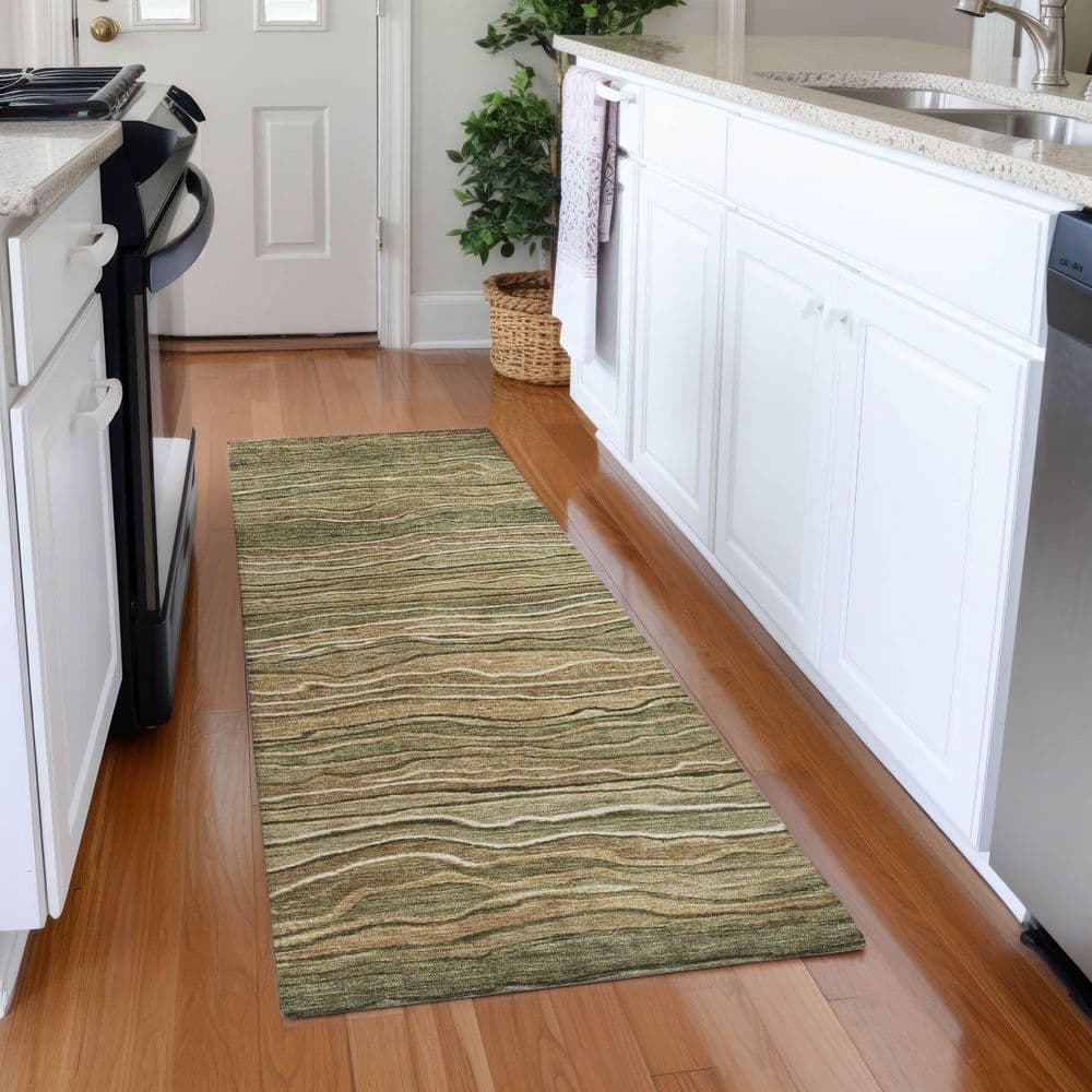 Mayfield Premium Machine Washable Abstract AMF1704 Fern 2 ft. 3 in. x 7 ft. 6 in. Runner Rug price history on PriceWatchPro