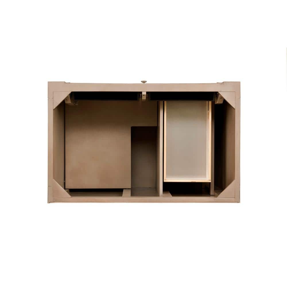 Bristol 36" Whitewashed Walnut Single Vanity Base with Drawers