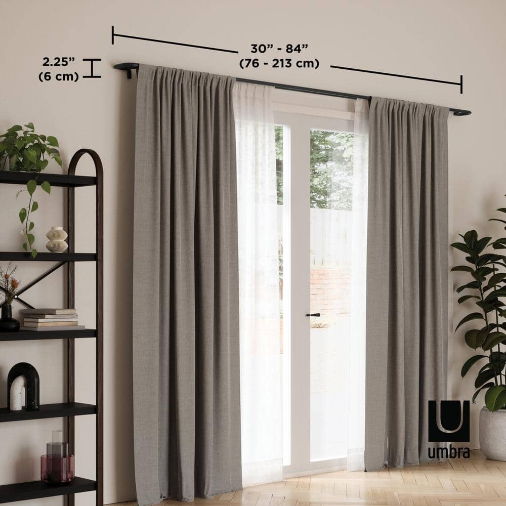 Black Double Wrap-Around Room Darkening Curtain Rod