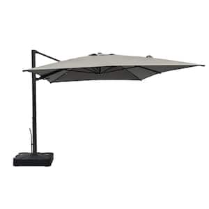10x13 ft. 360° Rotation Outdoor Patio Cantilever Umbrella with Base in Gray