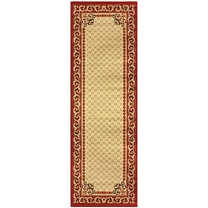 Longfield Ivory 2 ft. 7 in. x 8 ft. Traditional Floral Scroll Polypropylene Area Rug