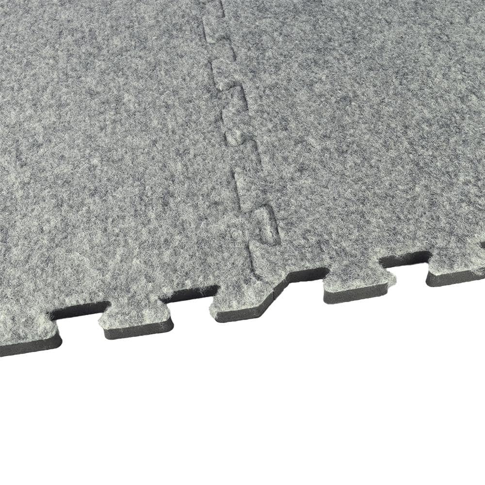 Royal Light Gray Polyester Interlocking Carpet Tiles 24x24