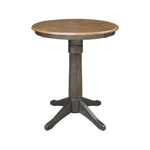Hickory/Coal 30 in. Round Solid Wood Counter Height Dining Table