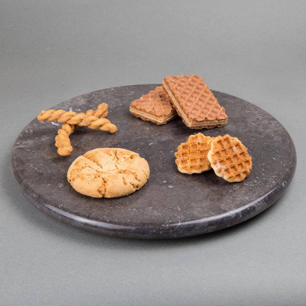 Charcoal Gray Marble 12-Inch Round Cheese Board