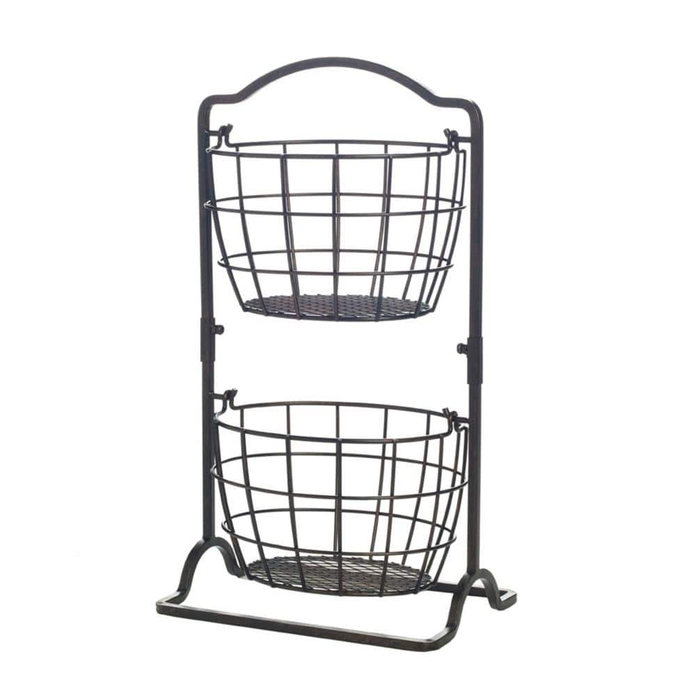 Gourmet Basics by Mikasa Harbor 2-Tier Black Hanging Basket