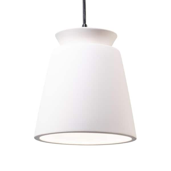 Justice Design Radiance Collection 1-Light Matte Black Shaded Pendant Light