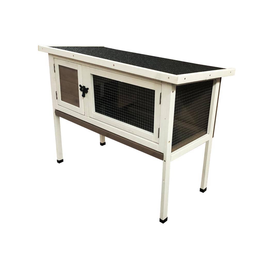 Runesay Brown Rabbit Hutches with Good Quality Wooden Pet House Rabbit