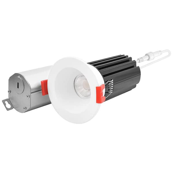 LUXRITE 2 in. LED Recessed Light J-Box 15 Watt 5 Color Selectable 2700K-5000K 1000 Lumens Dimmable Wet Rated IC Rated