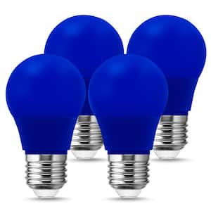 20-Watt Equivalence A15 3-Watt Non-Dimmable Blue LED Colored Light Bulb E26 Base (4-Pack)