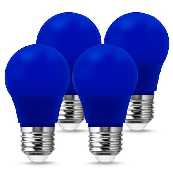 YANSUN 20-Watt Equivalence A15 3-Watt Non-Dimmable Blue LED Colored Light Bulb E26 Base (4-Pack)