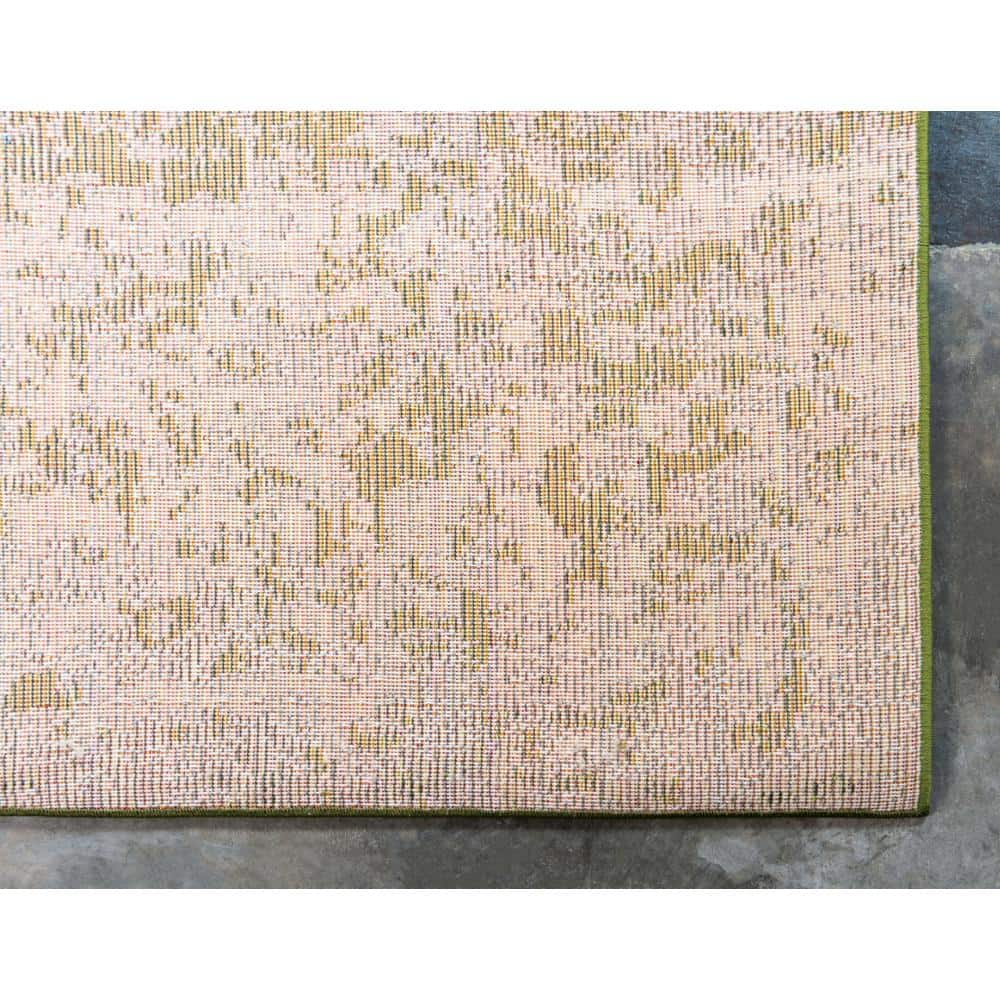 Abstract Blue Mirage 9' x 12' Synthetic Easy-Care Area Rug