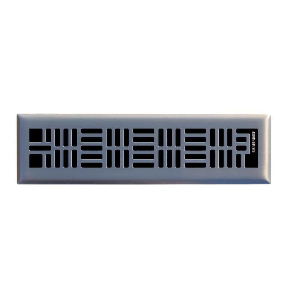 Art Nouveau 2 in. x 12 in. Steel Floor Register in Brushed Nickel price history on PriceWatchPro