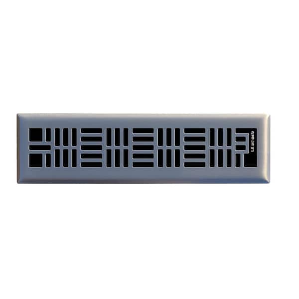Hampton Bay Art Nouveau 2 in. x 12 in. Steel Floor Register in Brushed Nickel